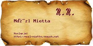 Mözl Mietta névjegykártya